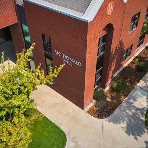 Aerial shot of McDonald Hall