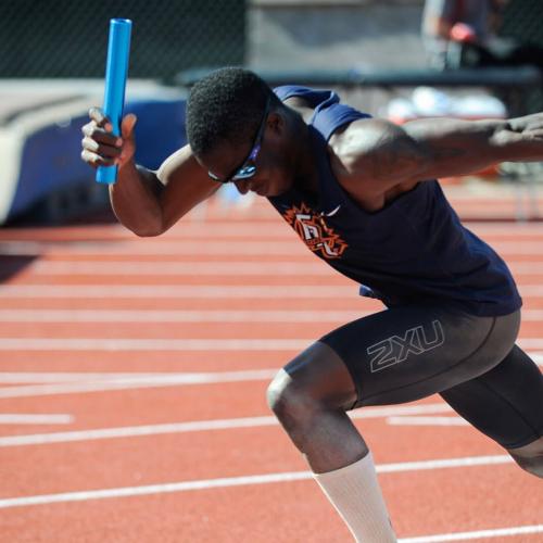 Relay runner taking off